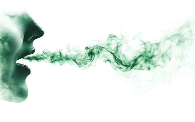 口臭が発生しているイメージ